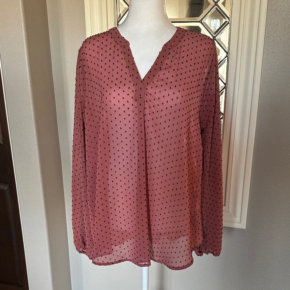 Kori Rose Blouse with Black Dots